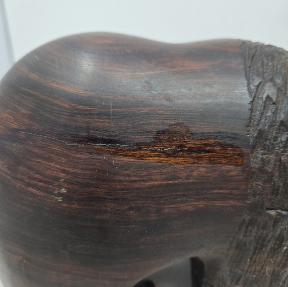 Wood Wilderness Carved Bear Catching A Fish In Mouth  Rich Brown Color Heavy - Picture 14 of 14